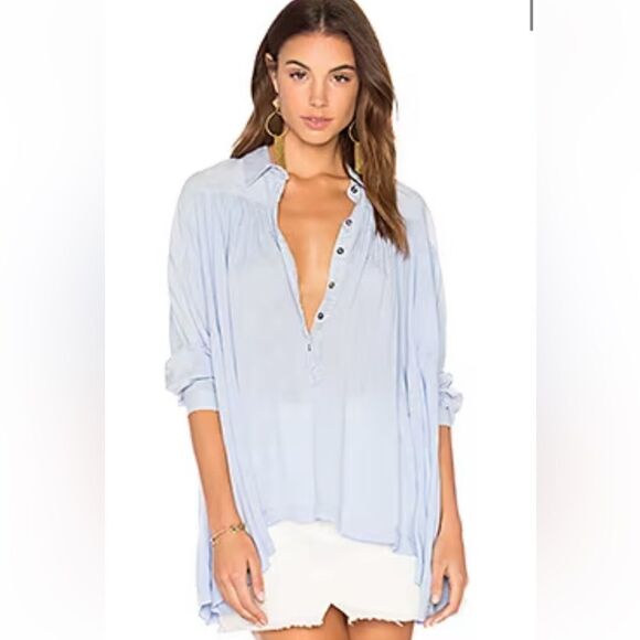 Free People Lovely Day Button Down Top - Picture 1 of 4